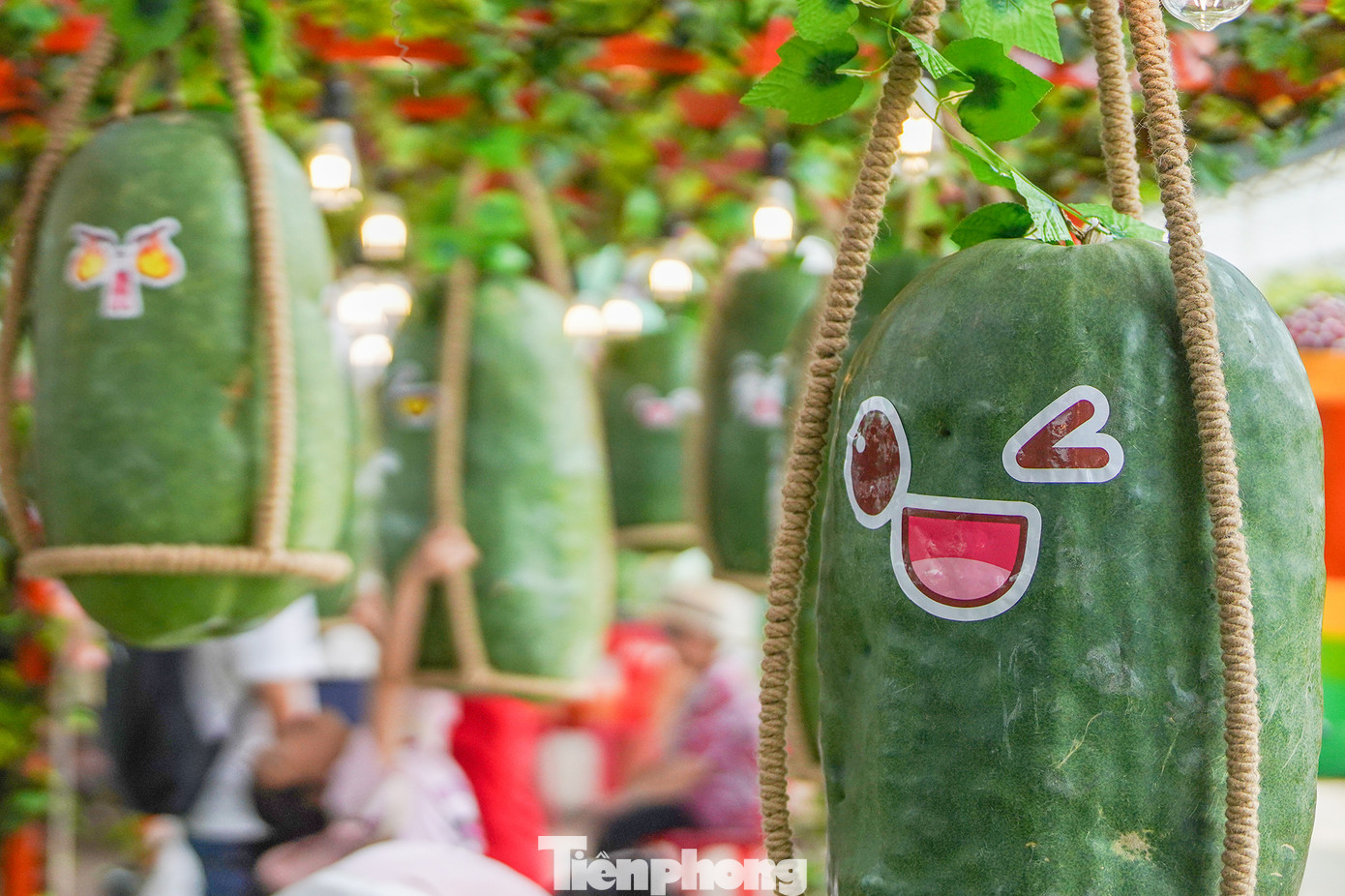 "Nhìn hay lắm, lần đầu tôi mới thấy mấy trái bí đao như thế này. Tôi đang háo hức chờ xem triển lãm tạo hình trái cây nghệ thuật và mấy chú bò sát trong ngày hội sinh vật cảnh", chị Lê Thu Thảo (ngụ quận 7) chia sẻ.