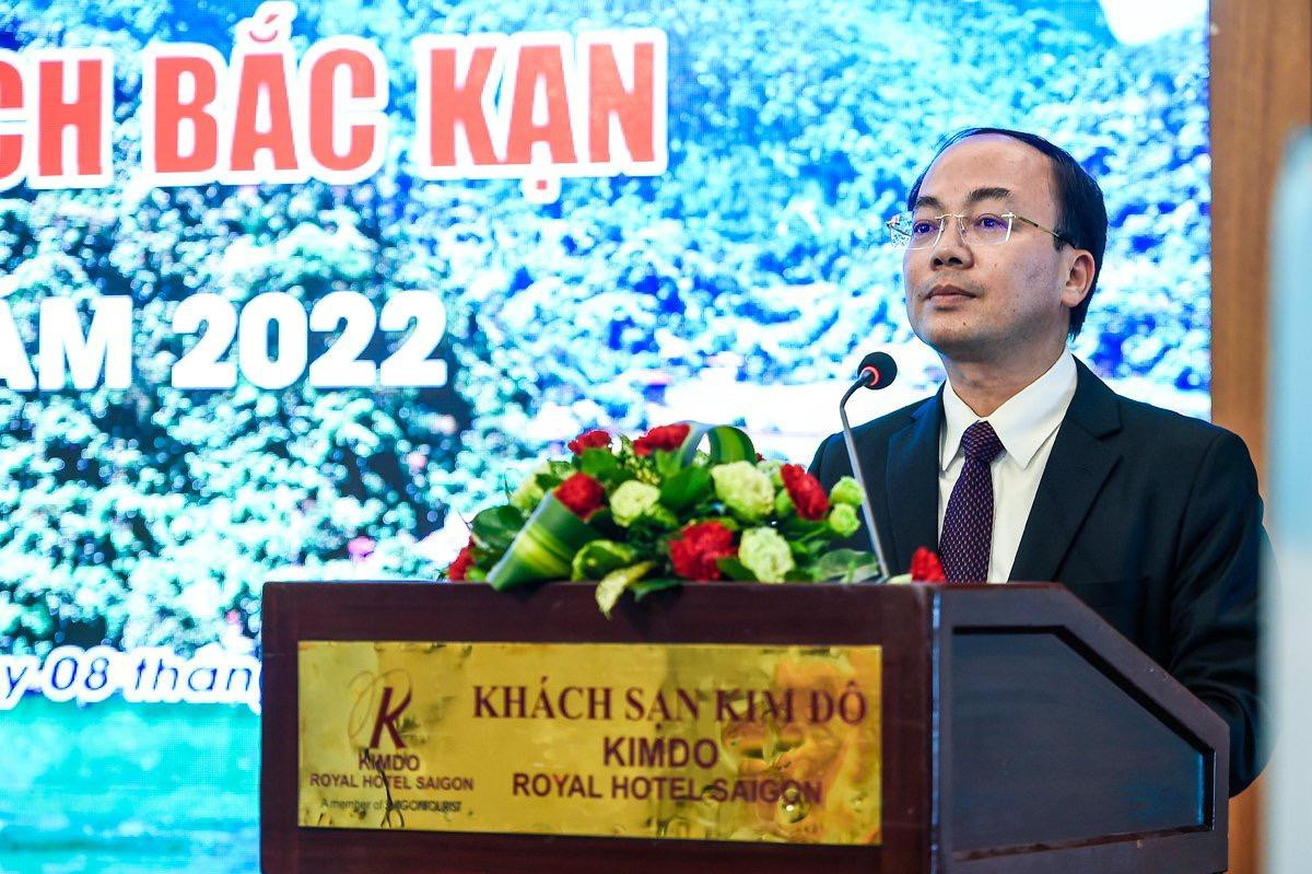 Ông Nguyễn Đăng Bình, Phó Bí thư Tỉnh ủy, Chủ tịch Ủy ban nhân dân tỉnh Bắc Kạn Phát biểu tại hội nghị.