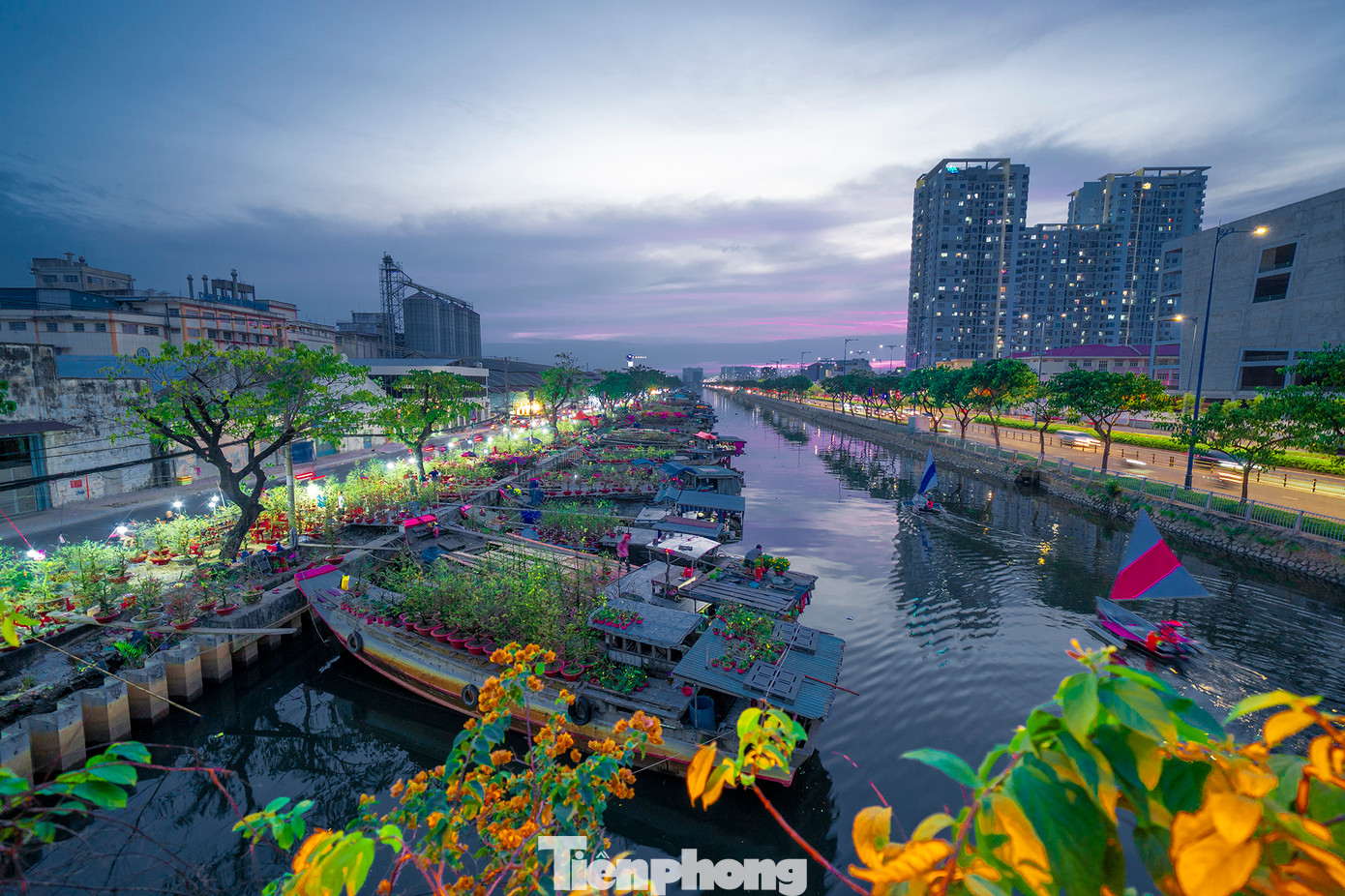 Hoa tại đây được bày bán khá đa dạng chủng loài, nhiều nhất là mai, hoa giấy, vạn thọ, màu gà, bông trang, quất, ớt kiểng...