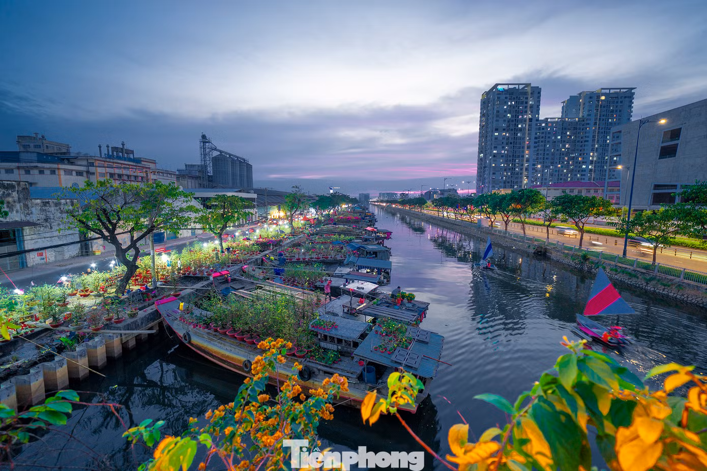 Hoa tại đây được bày bán khá đa dạng chủng loài, nhiều nhất là mai, hoa giấy, vạn thọ, màu gà, bông trang, quất, ớt kiểng...