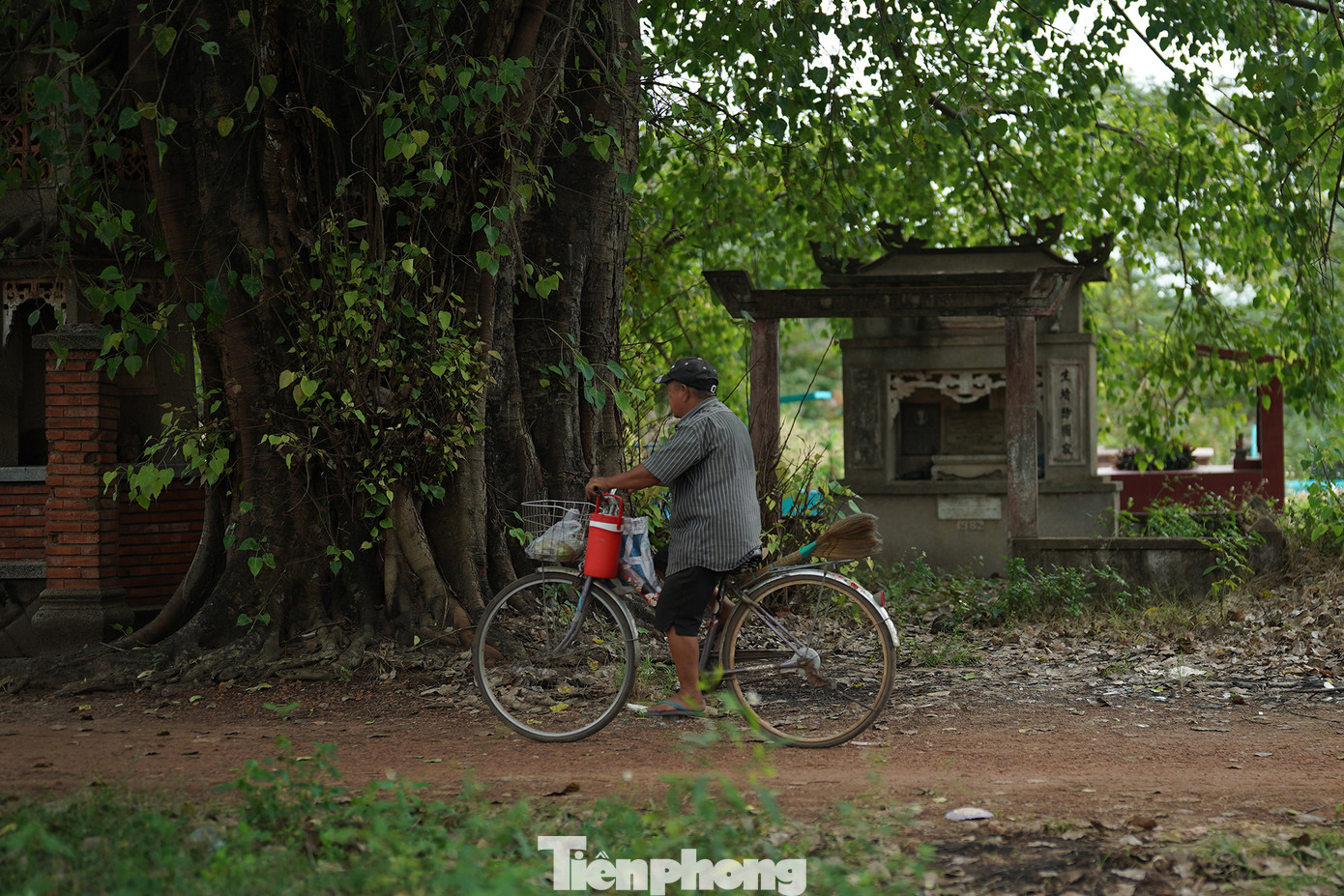 Một người chăm sóc mộ lâu năm tại nghĩa trang Bình Hưng Hoà.