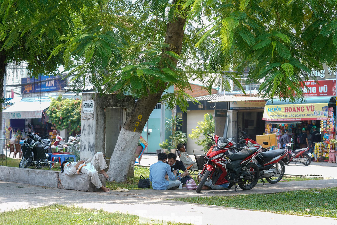 Bữa cơm trưa tránh nóng trong công viên D9, đường Lưu Chí Hiếu, quận Tân Bình. Bữa cơm trưa tránh nóng trong công viên D9, đường Lưu Chí Hiếu, quận Tân Bình.