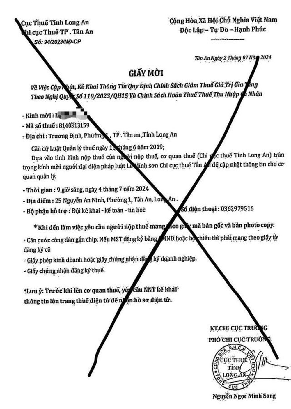 Văn bản giả mạo.