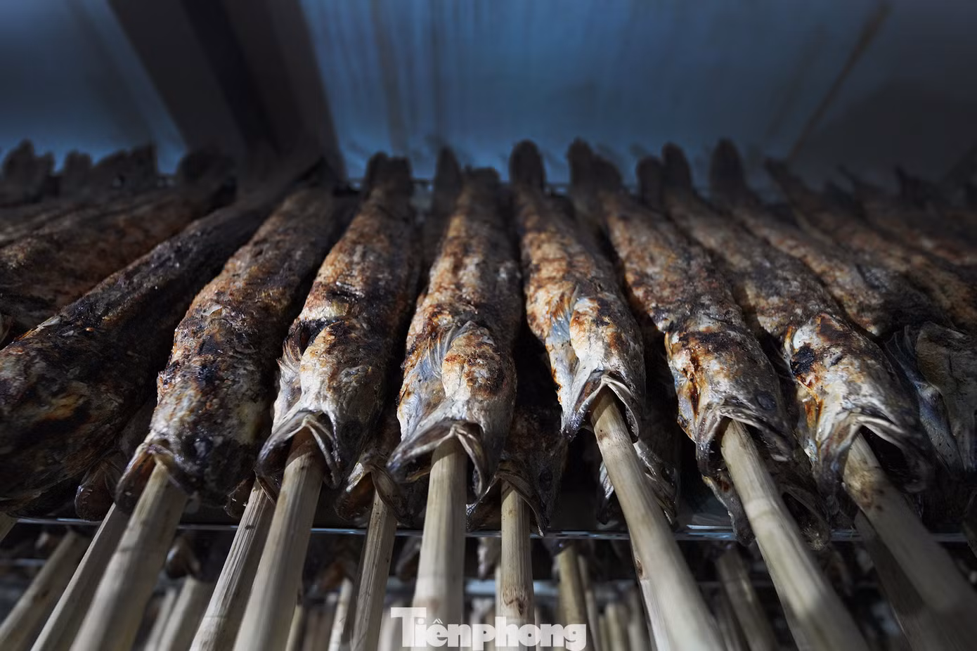 Hàng trăm con cá lóc nướng mía được xử lý sơ để kịp phục vụ khách hàng. Cá là biểu tượng của sự sinh sôi nảy nở và phát tài phát lộc trong nhiều nền văn hóa Đông Á, trong đó có Việt Nam. Cá lóc nướng thường được dùng trong các nghi lễ cúng Thần tài. Người dân tin rằng cá sẽ giúp cầu mong tài lộc, may mắn, đặc biệt là trong các công việc kinh doanh, buôn bán.