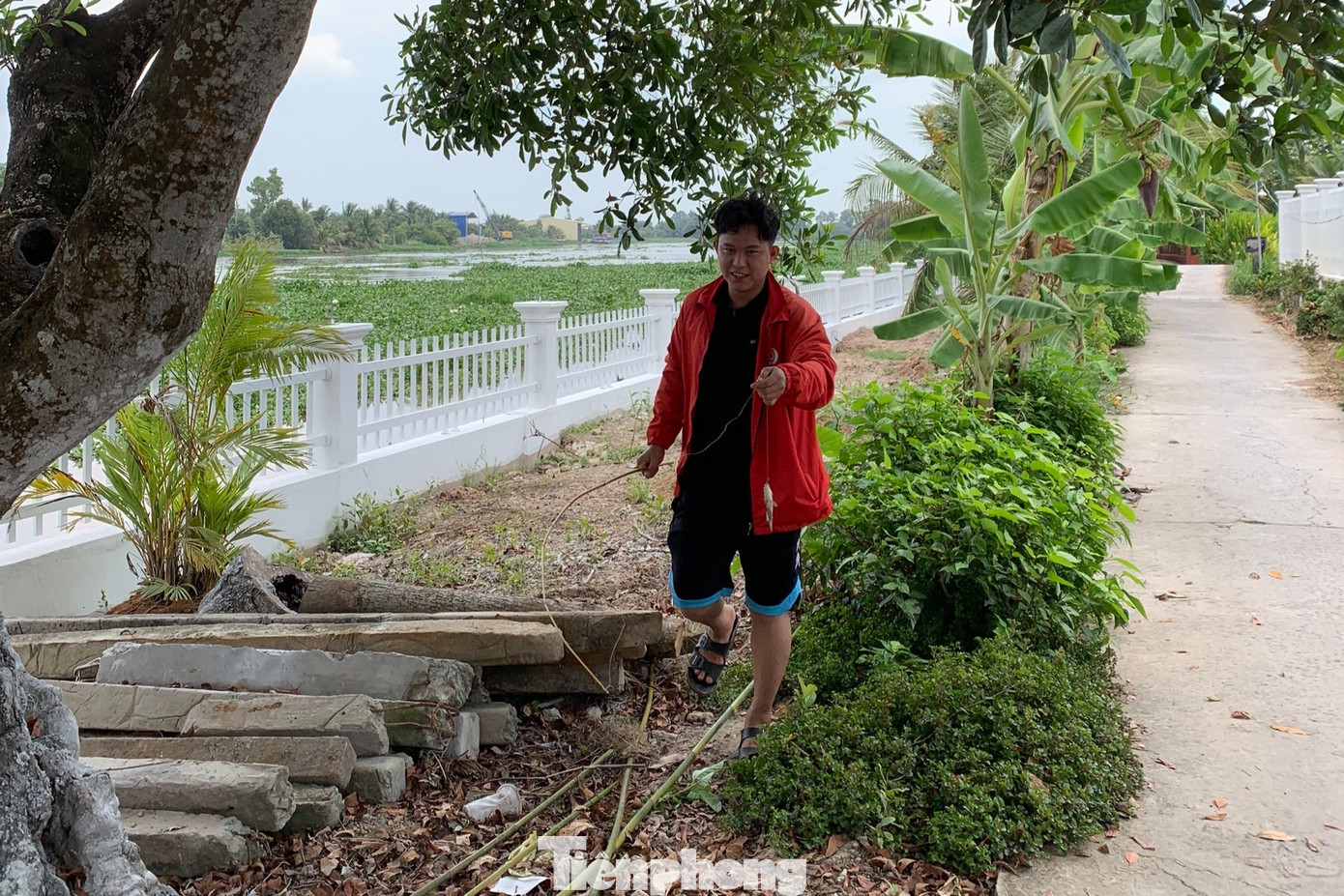 Hai hàng rào trước thời điểm xảy ra vụ sạt lở. (Ảnh: Hộ bà Thuỷ cung cấp)