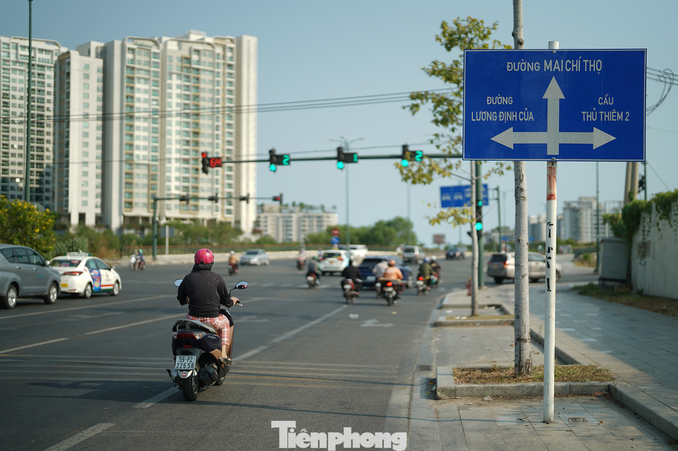 Đại lộ Mai Chí Thọ - một đường trục xương sống của Khu đô thị Thủ Thiêm giúp kết nối nhanh chóng với cao tốc TPHCM - Long Thành - Dầu Giây.
