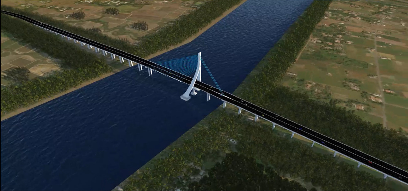 Phối cảnh cầu bắc qua sông Vàm Cỏ Đông. Ảnh: QLDA Phối cảnh cầu bắc qua sông Vàm Cỏ Đông. Ảnh: QLDA