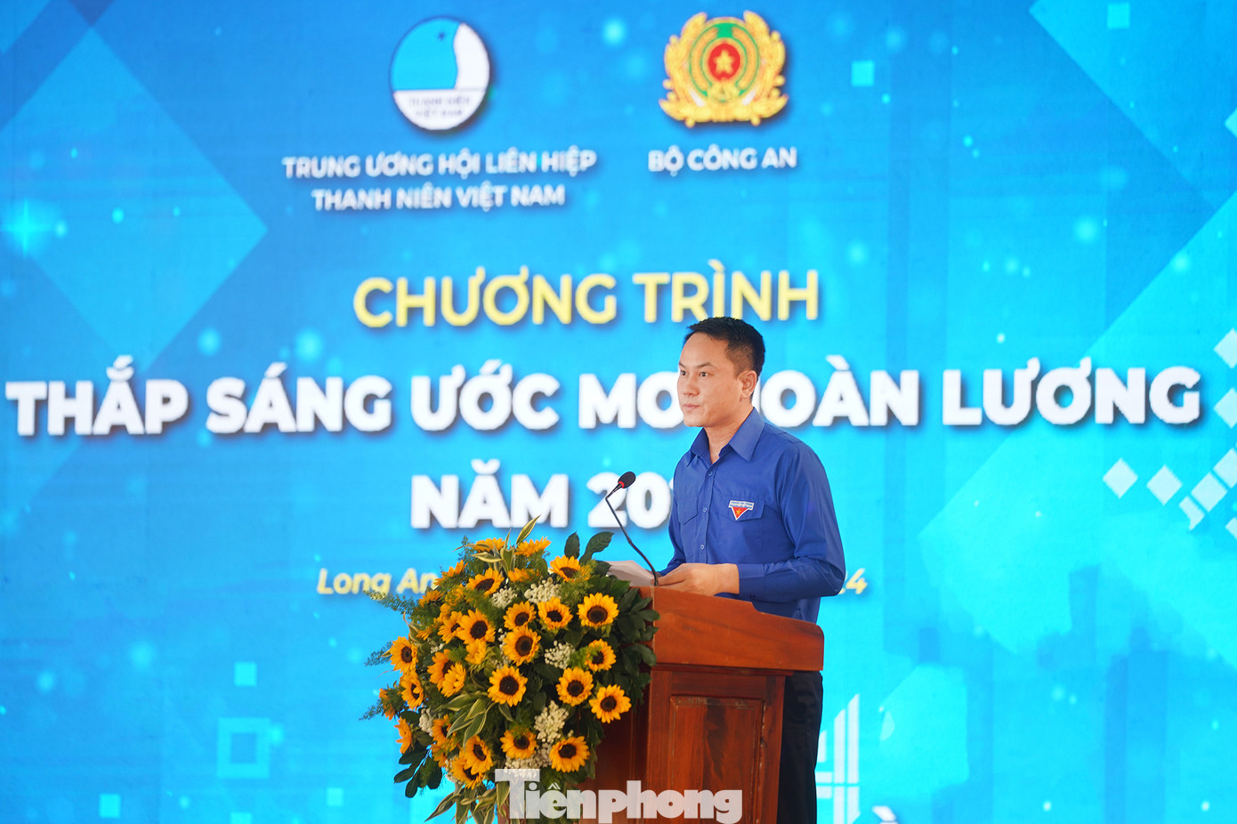 Anh Nguyễn Kim Quy, Ủy viên Ban Thường vụ, Trưởng Ban Đoàn kết tập hợp thanh niên TƯ Đoàn, Phó Chủ tịch Thường trực TƯ Hội LHTN Việt Nam phát biểu tại chương trình.