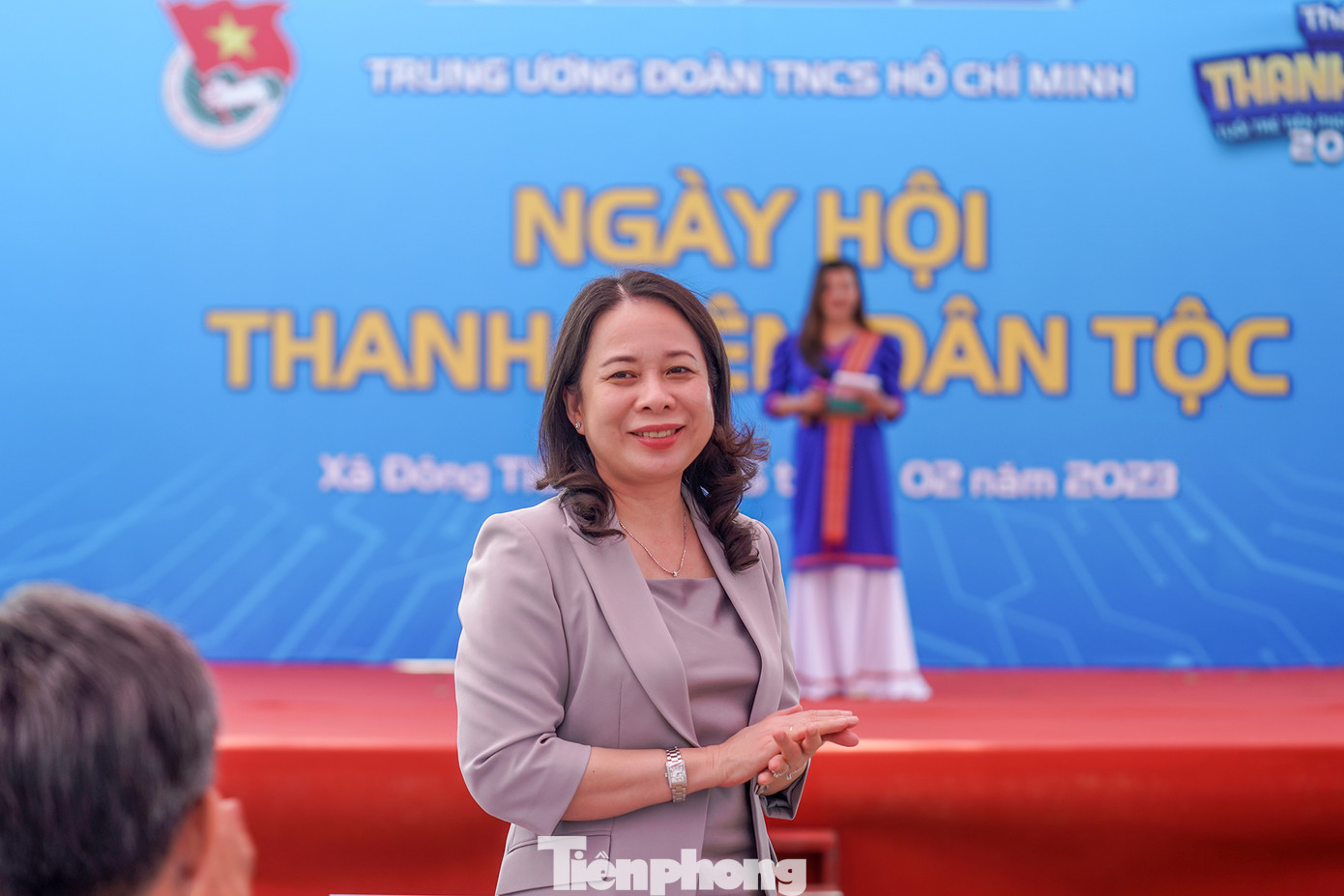 Sau Lễ khởi động Tháng Thanh niên năm 2023, Quyền Chủ tịch nước Võ Thị Ánh Xuân đến tham dự Ngày hội Thanh niên dân tộc.
