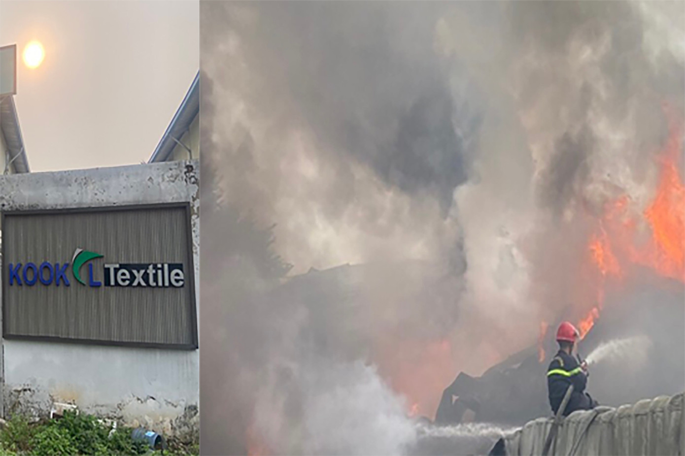 Lực lượng chữa cháy vẫn túc trực tại hiện trường để bơm nước làm mát do lửa vẫn còn âm ỉ. Lực lượng chữa cháy vẫn túc trực tại hiện trường để bơm nước làm mát do lửa vẫn còn âm ỉ.