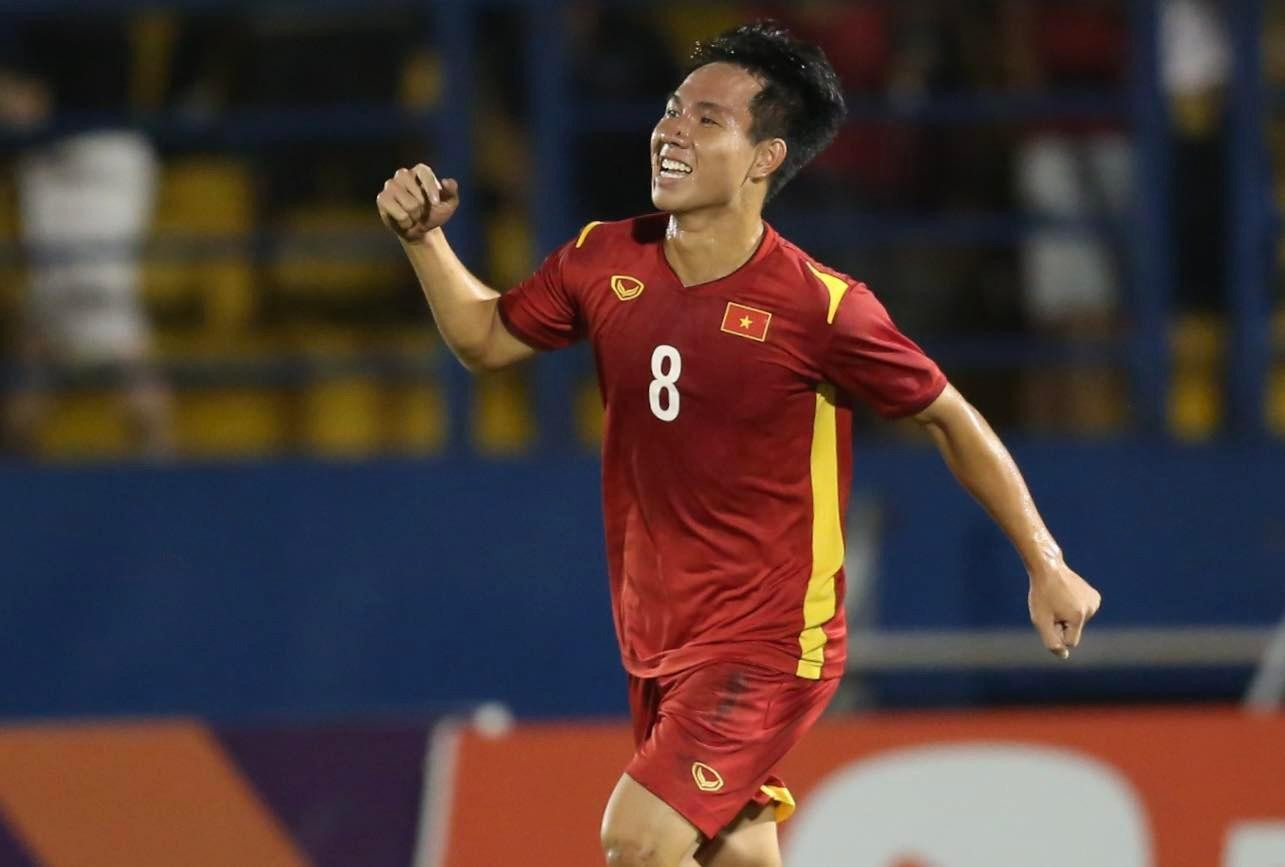 Cầu thủ U19 Việt Nam ăn mừng bàn mở tỷ số Cầu thủ U19 Việt Nam ăn mừng bàn mở tỷ số