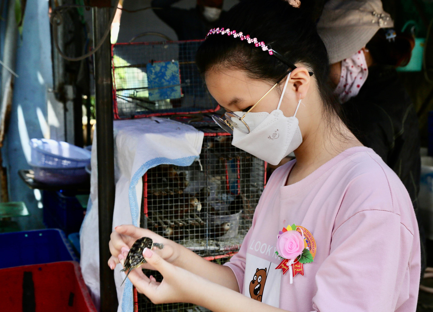 Phật tử nhí đang chuẩn bị thả một chú rùa. Phật tử nhí đang chuẩn bị thả một chú rùa.