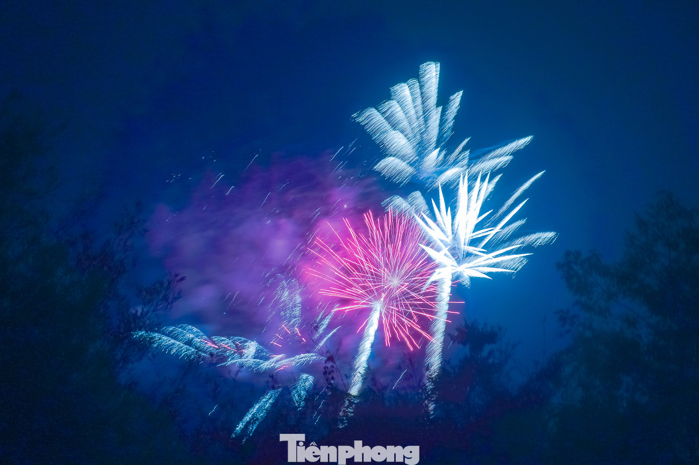 "Lần đầu tiên ngắm pháo hoa...xuyên tán cây thế này. Mấy năm trước thì tôi hay ra Quận 1 xem. Năm nay bắn gần nhà nên ra đây xem cho tiện. Lúc đầu cứ sợ là hàng cây che nhưng khi pháo hoa bắn lên thì thấy quá đẹp", cô Lê Hoàng Lan (55 tuổi, ngụ xã Vĩnh Lộc A, huyện Bình Chánh) tâm sự.