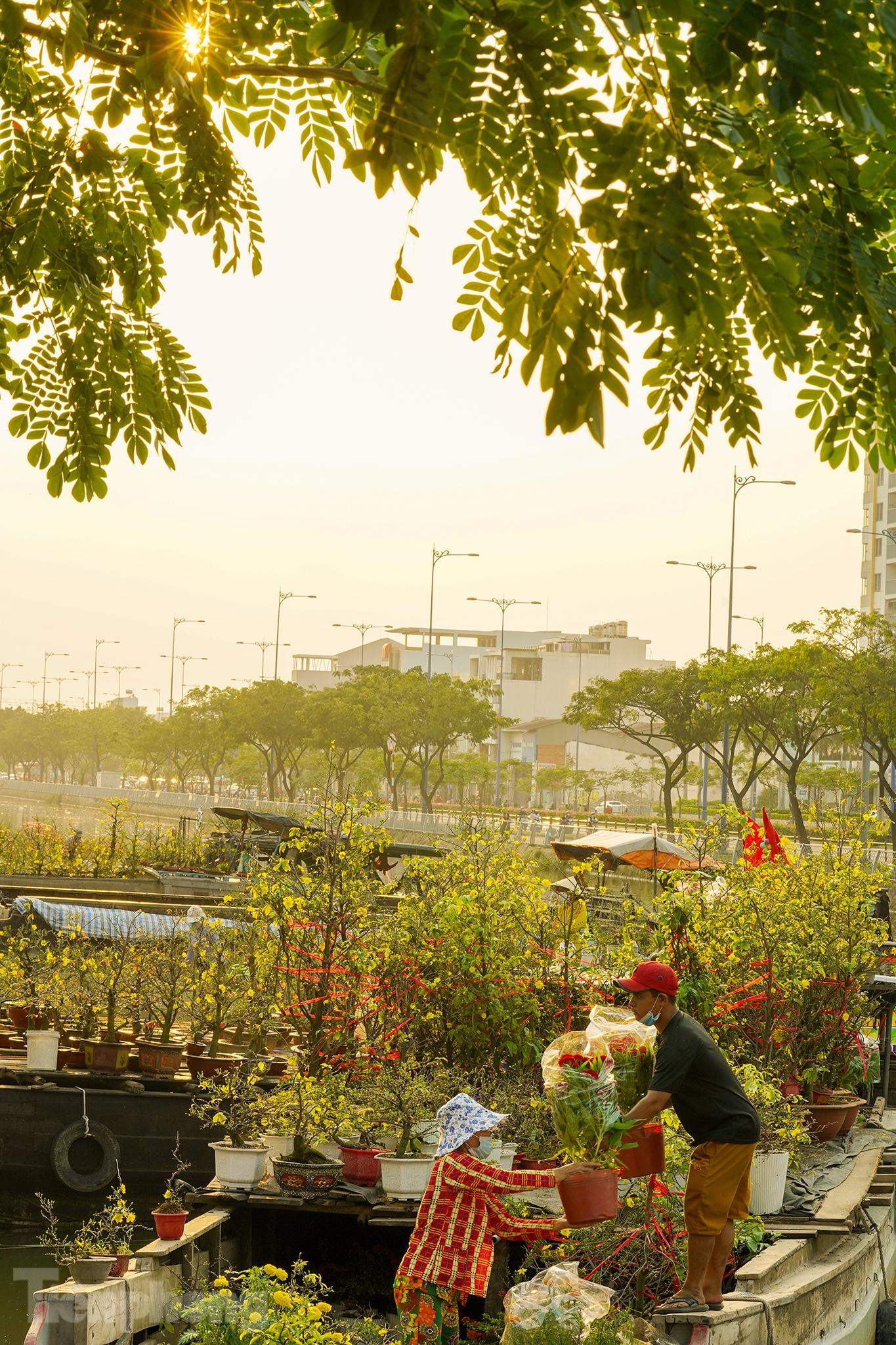 Hoa trữ dưới ghe được châm liên tục lên bờ.