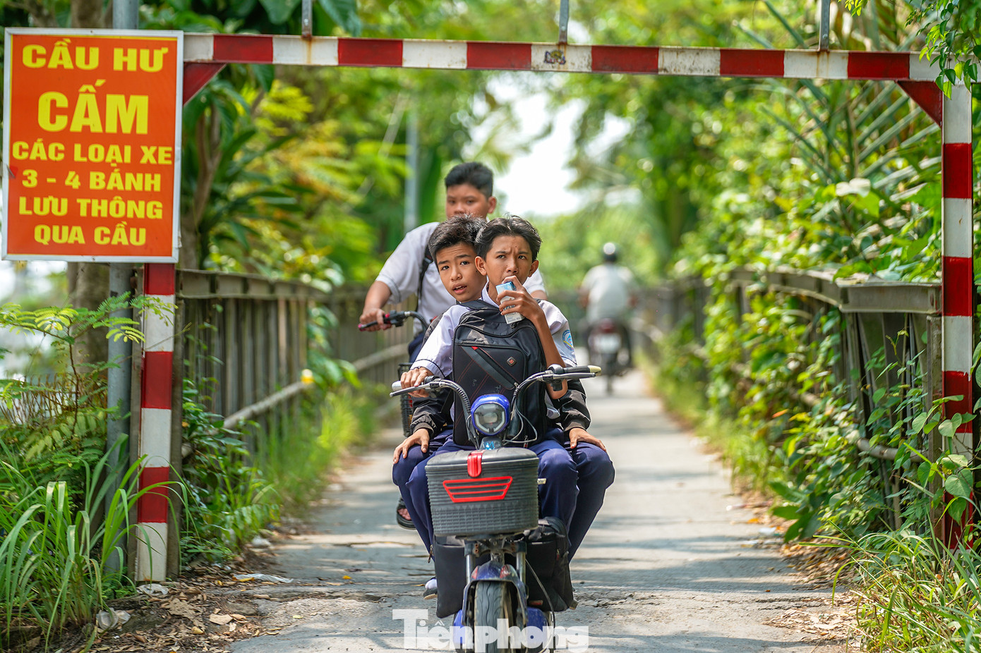 Hình ảnh đẹp trên cầu Kênh Xáng Dọc vào giờ đến trường của học sinh trường THPT Gò Xoài. Hình ảnh đẹp trên cầu Kênh Xáng Dọc vào giờ đến trường của học sinh trường THPT Gò Xoài.