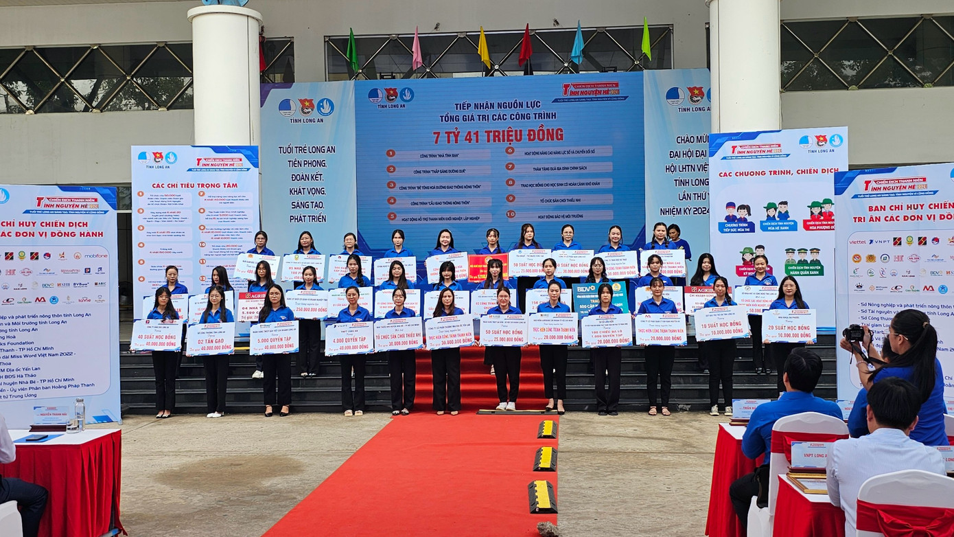 Trên 7 tỷ đồng hỗ trợ an sinh xã hội trong chương trình Thanh niên tình nguyện hè năm 2024 tại Long An Trên 7 tỷ đồng hỗ trợ an sinh xã hội trong chương trình Thanh niên tình nguyện hè năm 2024 tại Long An