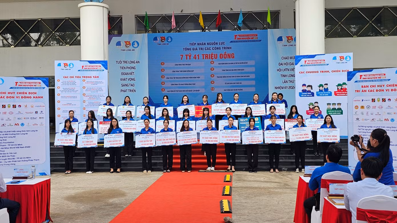 Trên 7 tỷ đồng hỗ trợ an sinh xã hội trong chương trình Thanh niên tình nguyện hè năm 2024 tại Long An