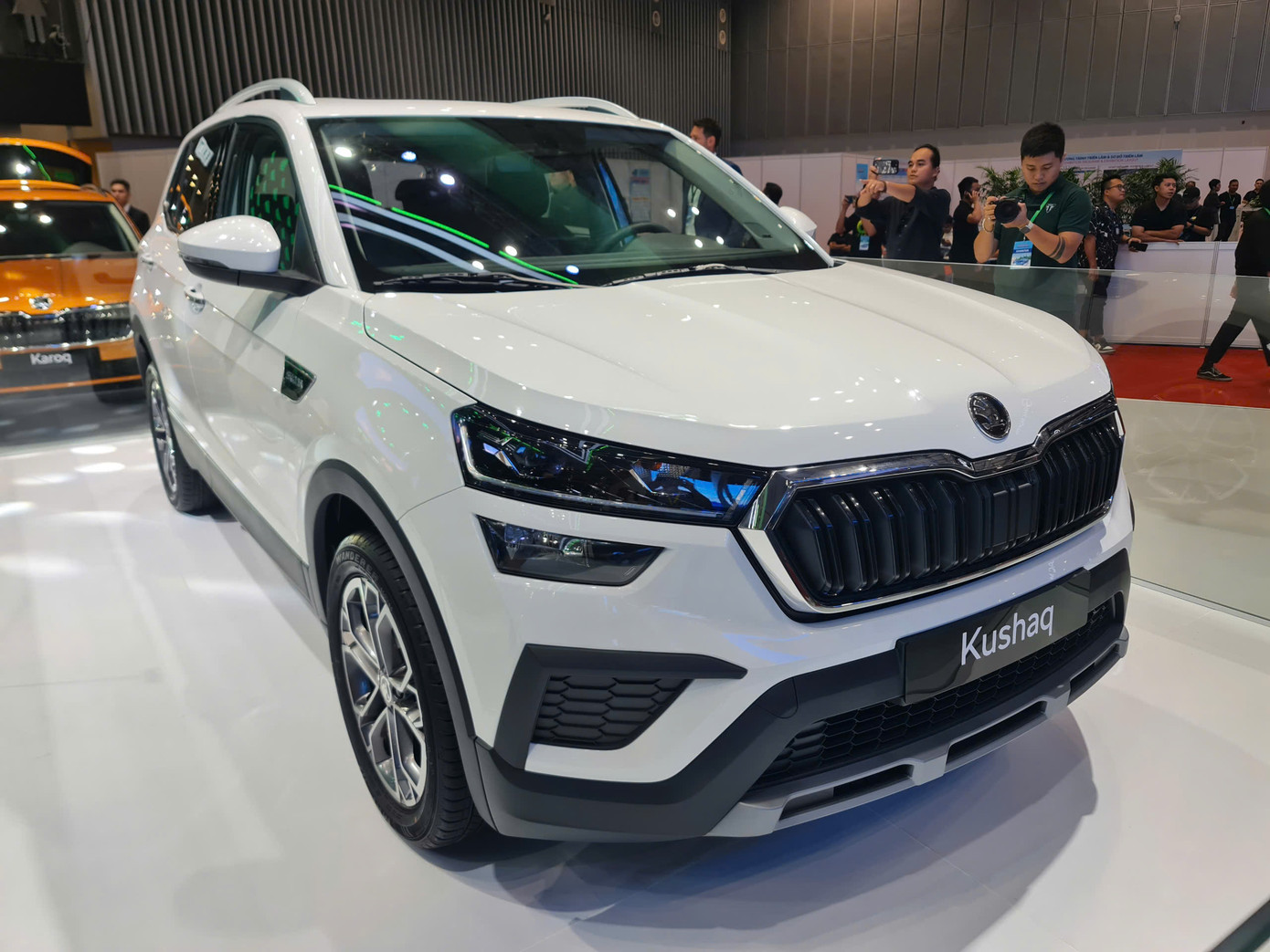 Chiếc Skoda Kushaq được trưng bày tại Triển lãm Ô tô Việt Nam 2024