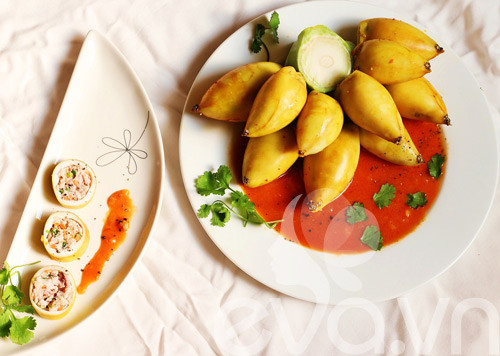 mực hấp, tôm luộc, thịt gà