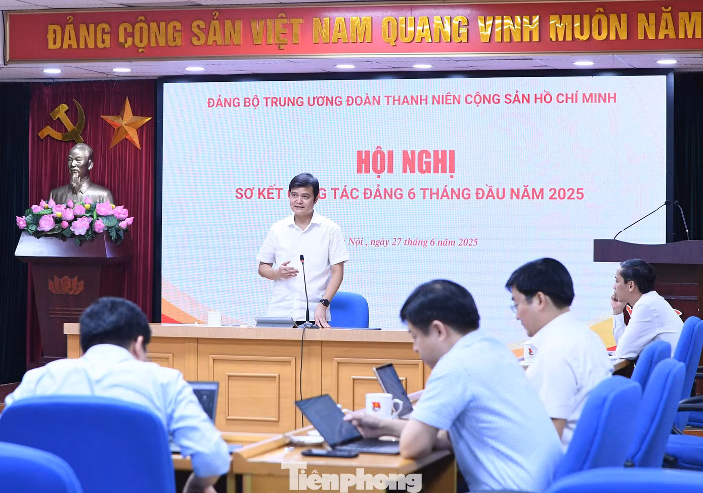 Hội nghị sơ kết công tác Đảng 6 tháng đầu năm 2025. Ảnh: Lâm Đăng Hải