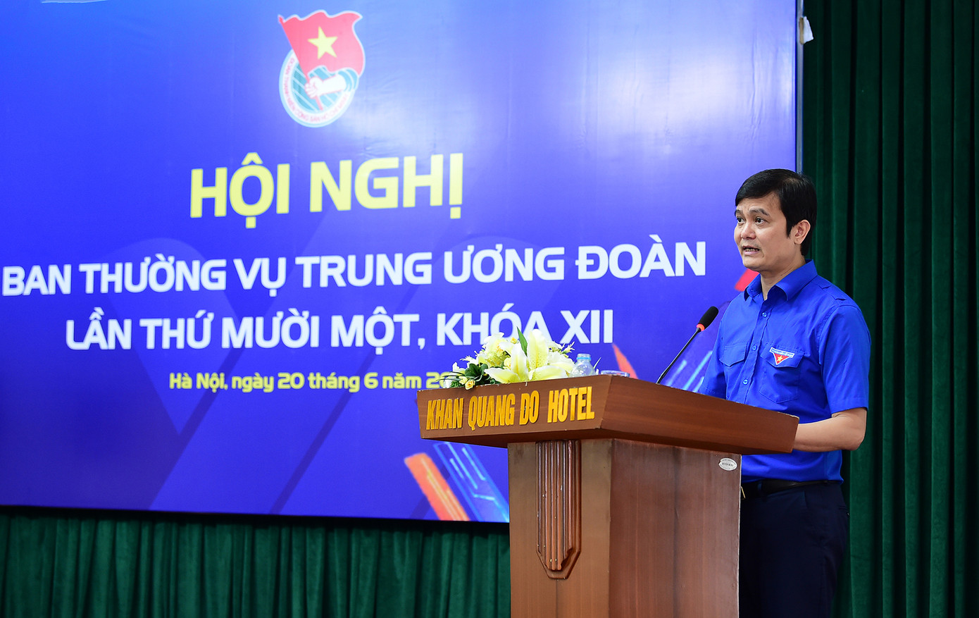 Anh Bùi Quang Huy phát biểu khai mạc hội nghị. Ảnh: Xuân Tùng Anh Bùi Quang Huy phát biểu khai mạc hội nghị. Ảnh: Xuân Tùng