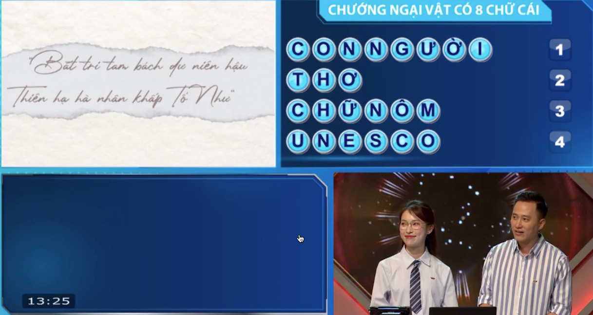 Quỳnh Ngân là thí sinh giải mã thành công ẩn số chướng ngại vật. Quỳnh Ngân là thí sinh giải mã thành công ẩn số chướng ngại vật.