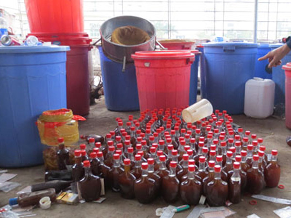 Khu vực pha chế rượu trên tầng ba của cửa hàng