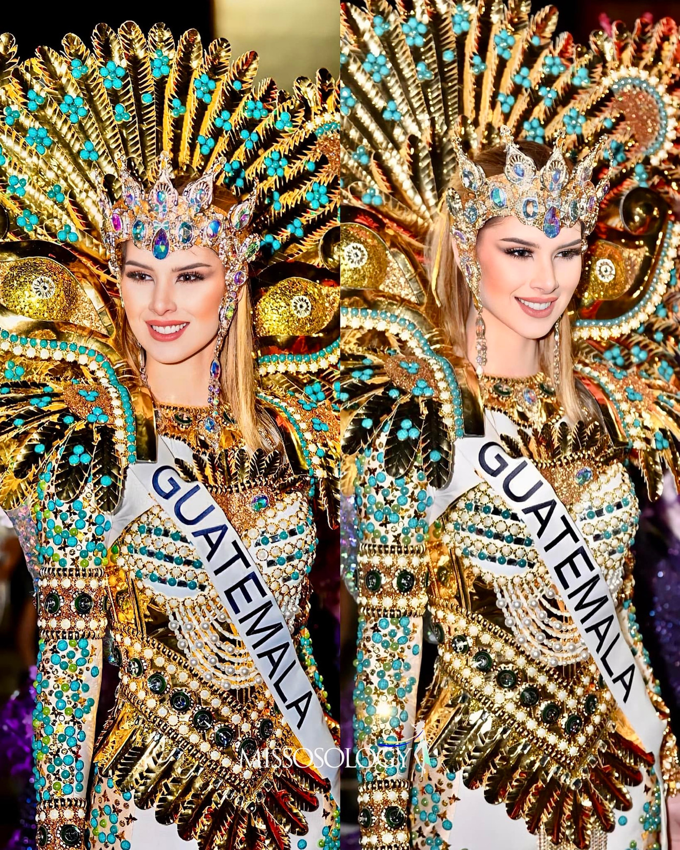 Các thí sinh được chia làm 2 nhóm để tham gia hoạt động trong ngày 6/1. Một nhóm thí sinh diễu hành trong trang phục dân tộc, nhóm thứ 2 sẽ diễu hành với trang phục đồng diễn. Ngọc Châu thuộc nhóm thí sinh thứ 2. Cô mặc bộ trang phục đồng diễn kiểu cổ yếm có tông màu hồng pastel.