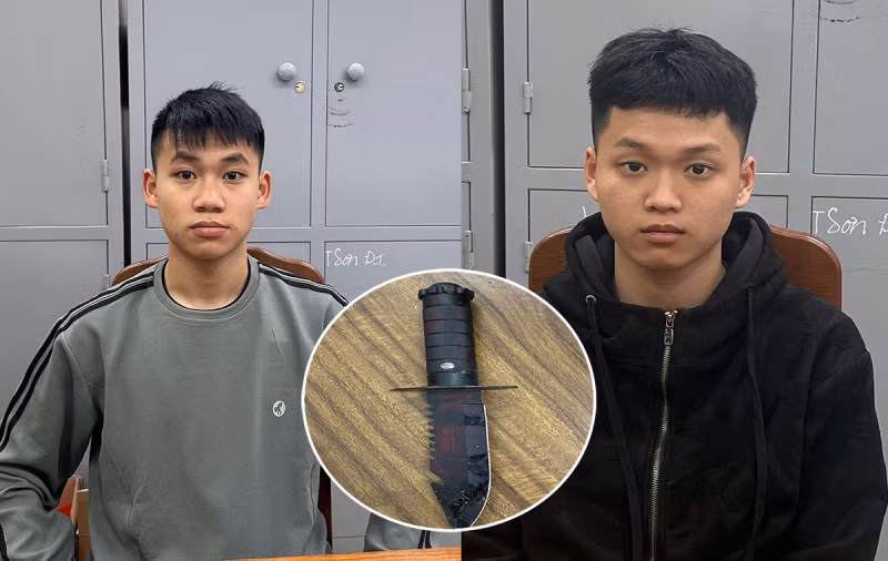 Vinh và Đạt cùng con dao gây án Vinh và Đạt cùng con dao gây án