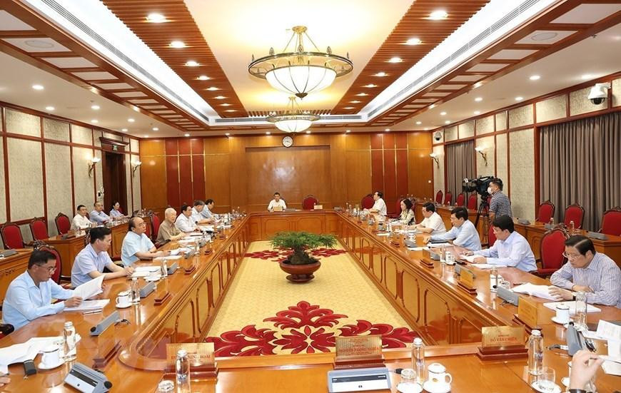 Tổng Bí thư Nguyễn Phú Trọng phát biểu kết luận cuộc họp. (Ảnh: Trí Dũng/TTXVN) Tổng Bí thư Nguyễn Phú Trọng phát biểu kết luận cuộc họp. (Ảnh: Trí Dũng/TTXVN)