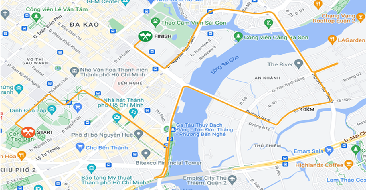 Lộ trình 10km. Lộ trình 10km.