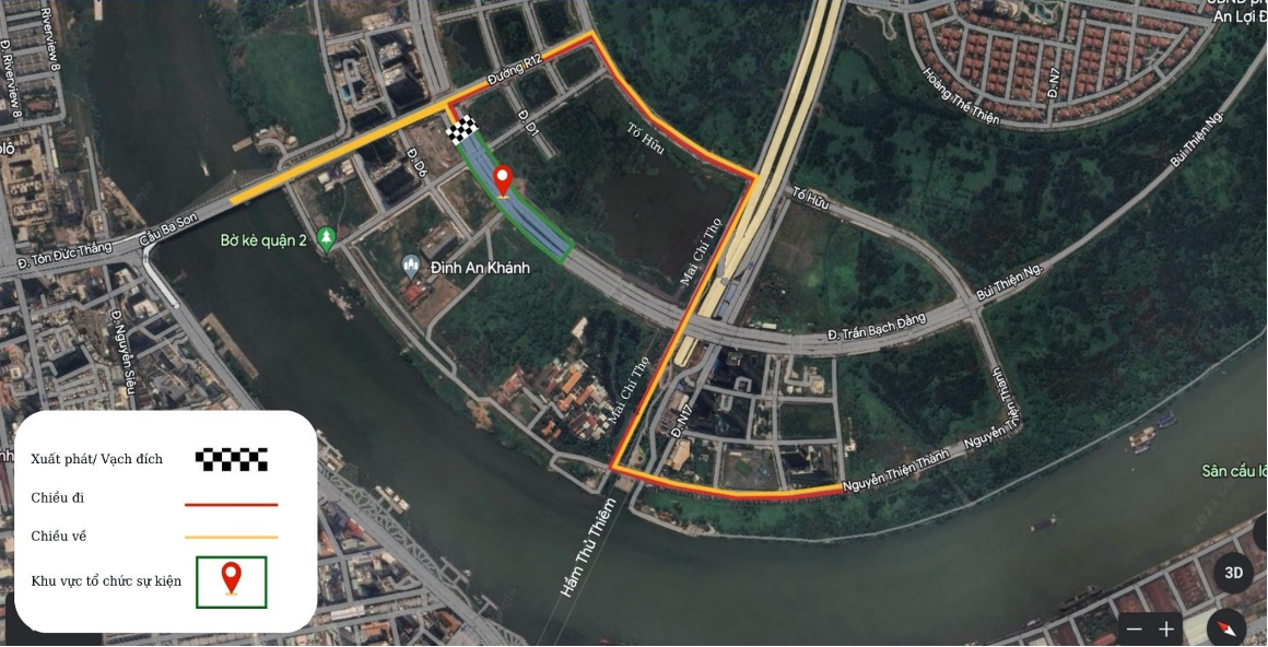 Bản đồ đường chạy 5km thuộc Giải chạy bộ "RUN TO LIVE". Bản đồ đường chạy 5km thuộc Giải chạy bộ "RUN TO LIVE".