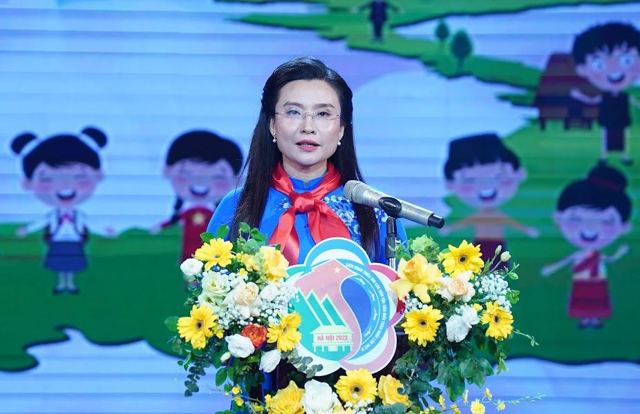 Chị Nguyễn Phạm Duy Trang, Bí thư T.Ư Đoàn, Chủ tịch Hội đồng Đội T.Ư phát biểu tại lễ tuyên dương. Ảnh: Như Ý Chị Nguyễn Phạm Duy Trang, Bí thư T.Ư Đoàn, Chủ tịch Hội đồng Đội T.Ư phát biểu tại lễ tuyên dương. Ảnh: Như Ý