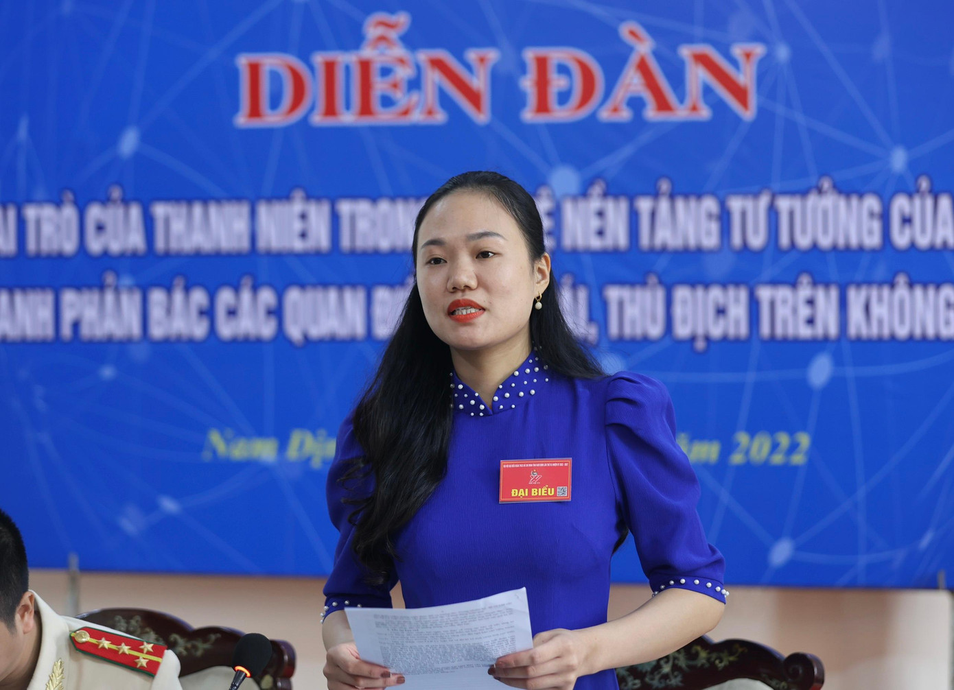 Chị Vũ Thị Thúy Nga, Uỷ viên Ban Thường vụ, Trưởng Ban Thanh Thiếu nhi trường học Tỉnh Đoàn Nam Định. Ảnh: Như Ý
