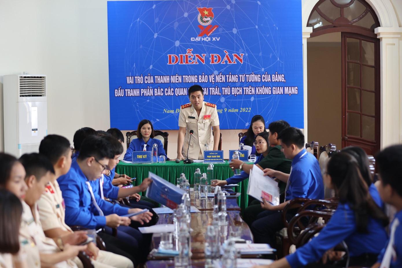 Diễn đàn “Vai trò của thanh niên trong bảo vệ nền tảng tư tưởng của Đảng, đấu tranh phản bác các quan điểm sai trái, thù địch trên không gian mạng”. Ảnh: Như Ý