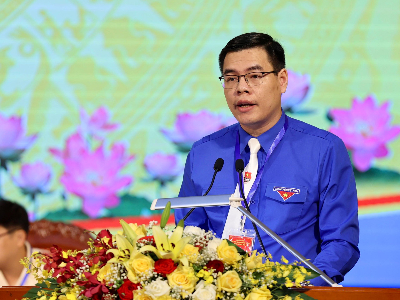 Bí thư Tỉnh Đoàn Yên Bái Hà Đức Hải kêu gọi tuổi trẻ Yên Bái nỗ lực, sáng tạo hoàn thành các nhiệm vụ đại hội đặt ra (Ảnh: Như Ý)