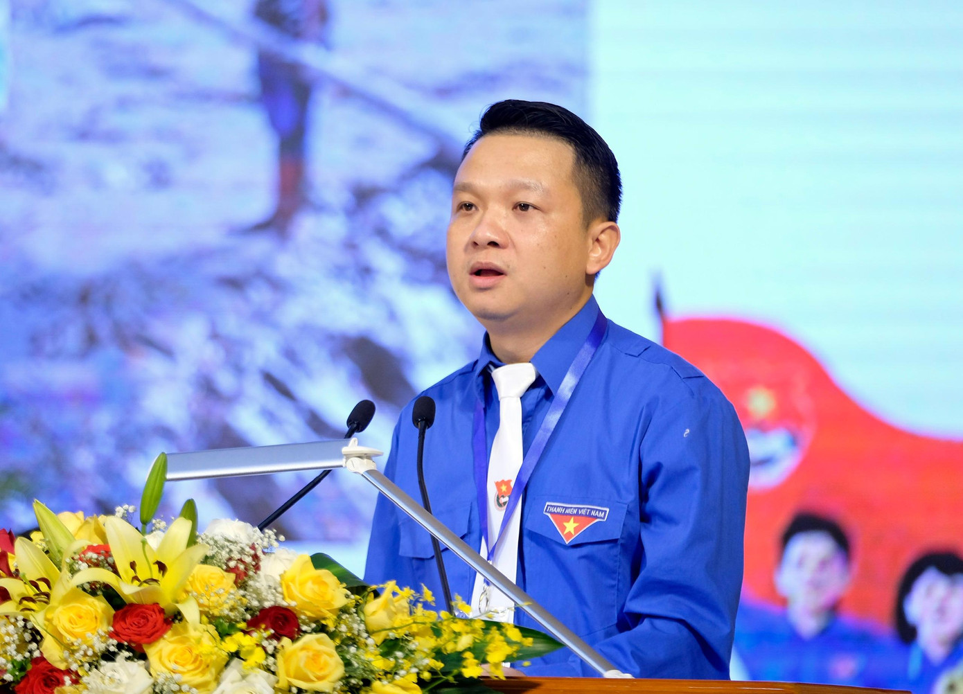 Anh Triệu Trí Lộc, Phó Bí thư Tỉnh Đoàn Yên Bái phát biểu tại hội nghị. Ảnh: Như Ý Anh Triệu Trí Lộc, Phó Bí thư Tỉnh Đoàn Yên Bái phát biểu tại hội nghị. Ảnh: Như Ý