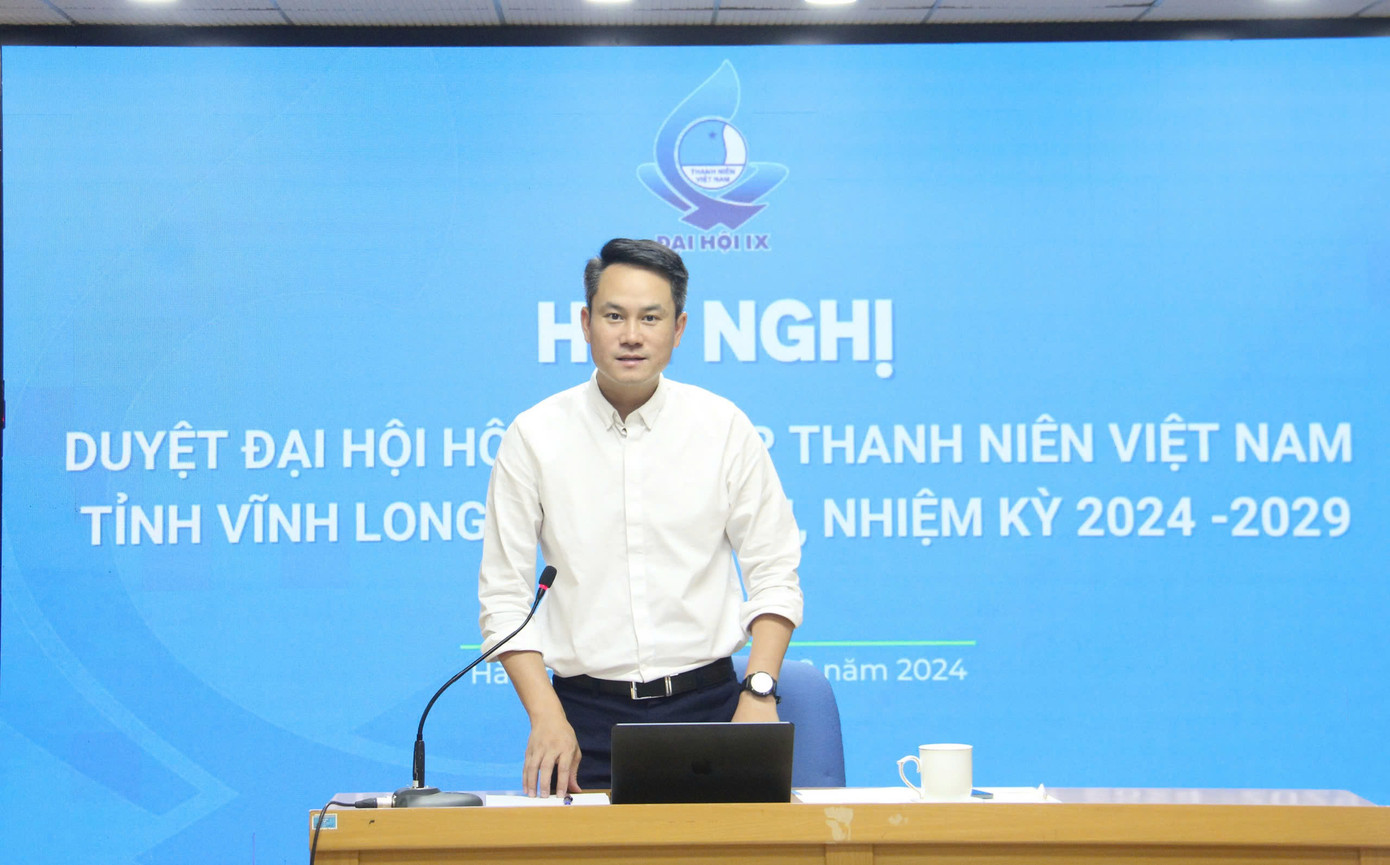 Anh Nguyễn Kim Quy - Phó Chủ tịch Thường trực Trung ương Hội LHTN Việt Nam chủ trì hội nghị. Ảnh: Đăng Hải