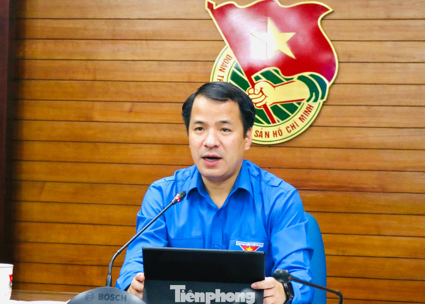 Anh Ngô Văn Cương – Bí thư T.Ư Đoàn, Chủ nhiệm Ủy ban Kiểm tra T.Ư Đoàn chủ trì buổi họp. Ảnh: Bảo Anh