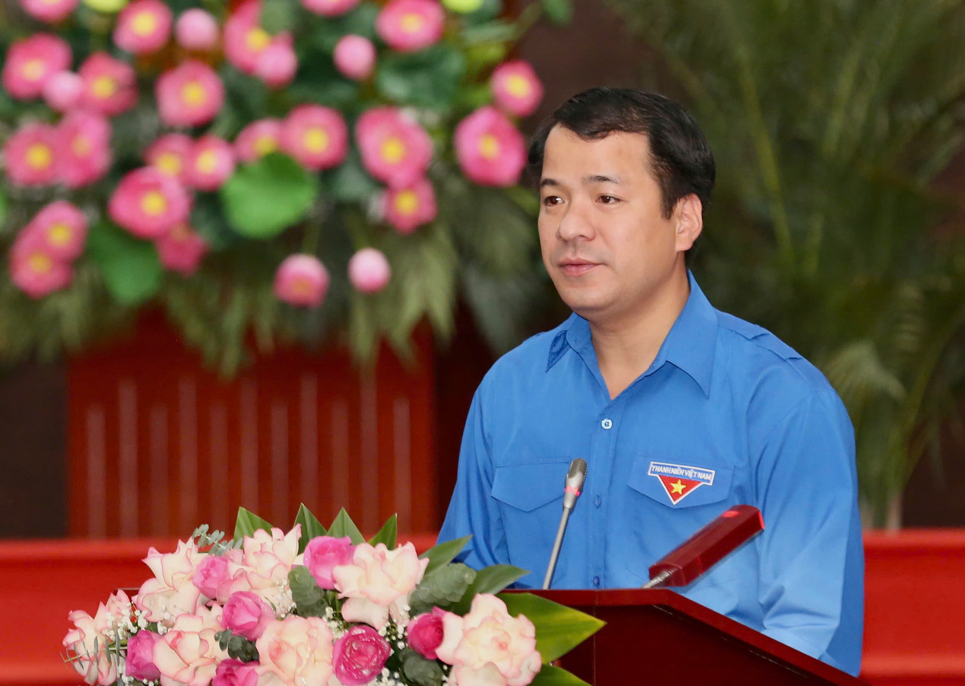 Bí thư T.Ư Đoàn, Chủ nhiệm Ủy ban Kiểm tra T.Ư Đoàn - anh Ngô Văn Cương phát biểu tại tọa đàm. Ảnh: Bảo Anh