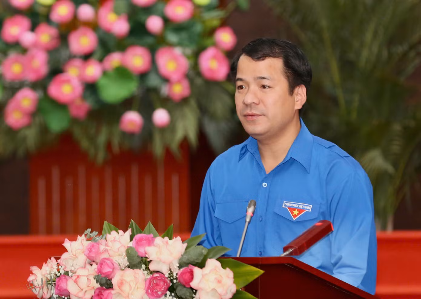 Bí thư T.Ư Đoàn, Chủ nhiệm Ủy ban Kiểm tra T.Ư Đoàn - anh Ngô Văn Cương phát biểu tại tọa đàm. Ảnh: Bảo Anh