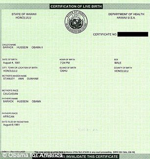 Giấy khai sinh bản rút gọn của Tổng thống Obama. Giấy khai sinh bản rút gọn của Tổng thống Obama