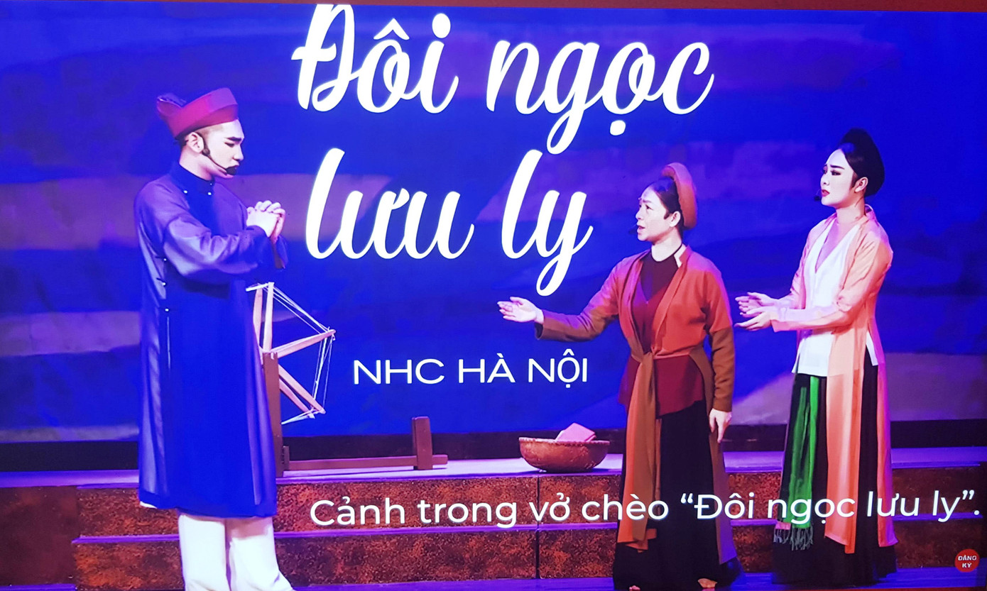 Cảnh trong vở chèo Đôi ngọc lưu ly của tác giả Lộng Chương.