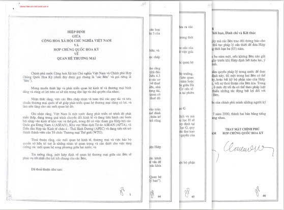 Hiệp định giữa Cộng hòa Xã hội Chủ nghĩa Việt Nam và Hợp chủng quốc Hoa Kỳ về quan hệ thương mại, ngày 13/7/2000. Hiệp định giữa Cộng hòa Xã hội Chủ nghĩa Việt Nam và Hợp chủng quốc Hoa Kỳ về quan hệ thương mại, ngày 13/7/2000.