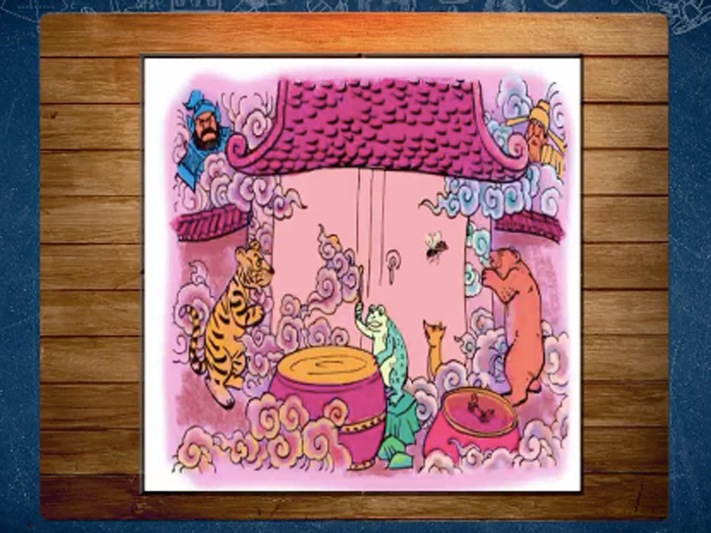 Hình ảnh về truyền cổ tích "Cóc kiện trời" của phần thi Vượt chướng ngại vật.