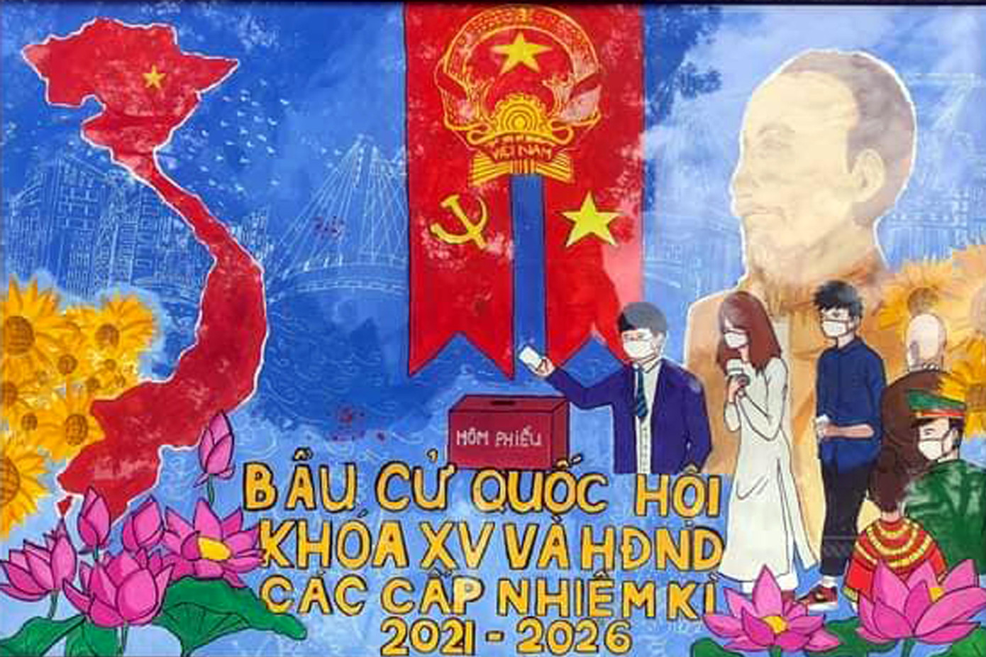 Các tác phẩm do đoàn viên thanh niên Hải Phòng thực hiện. Ảnh: TĐHP