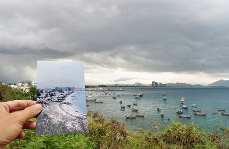 Bãi biển Nha Trang năm 1968 (ảnh gốc được chụp bởi Alfred Eisenstaedt)