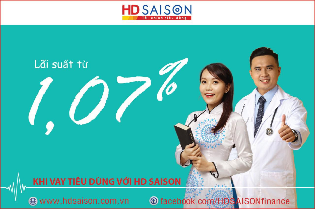 Giáo viên và bác sĩ được ưu đãi lãi suất vay chỉ từ 1,07% khi vay qua HD SAISON Giáo viên và bác sĩ được ưu đãi lãi suất vay chỉ từ 1,07% khi vay qua HD SAISON