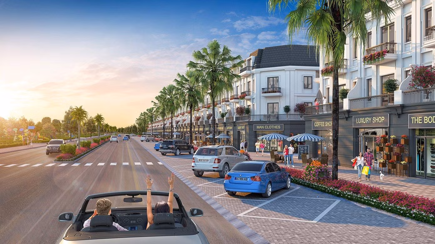 Nhà phố thương mại của phân khu Milano thừa hưởng nhiều lợi thế kinh doanh khi tiếp giáp mặt đường huyết mạch Nguyễn Chí Thanh.