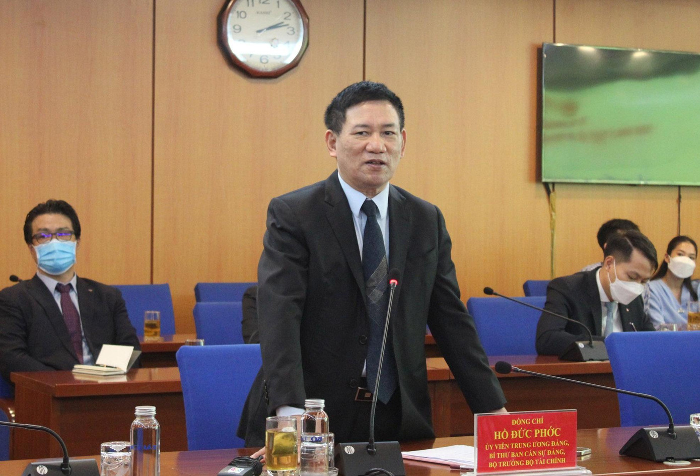 Ông Hồ Đức Phớc - Bộ trưởng Bộ tài chính phát biểu tại buổi lễ